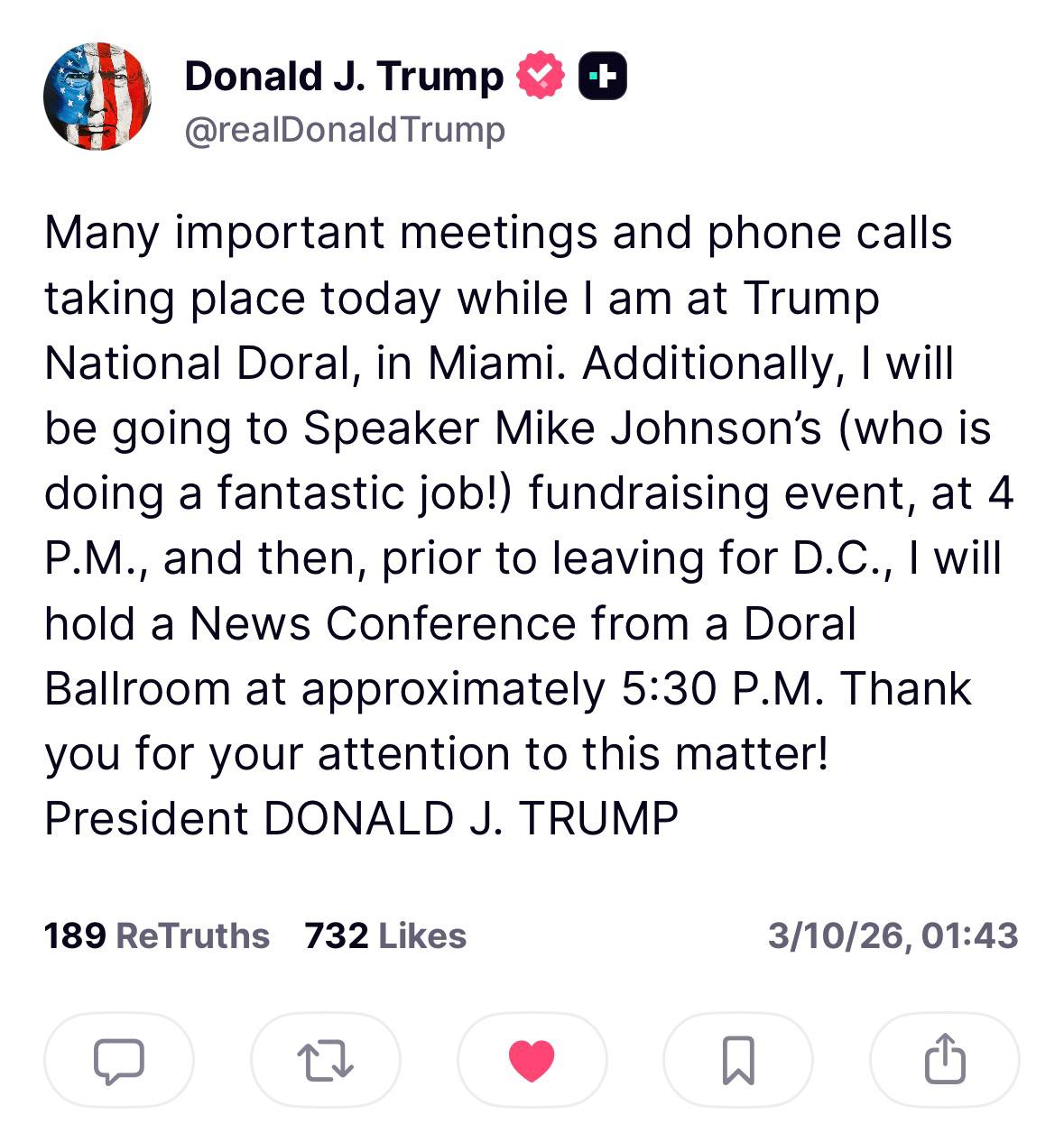 特朗普突然宣布记者会，韩国时间今天凌晨 06:30 举行